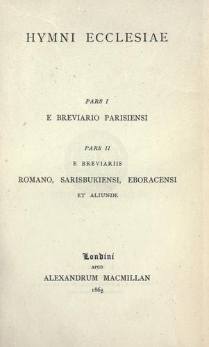 Cover of Hymni ecclesiae