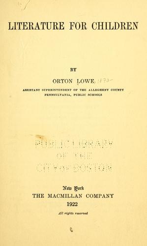 Cover of Literature for Children