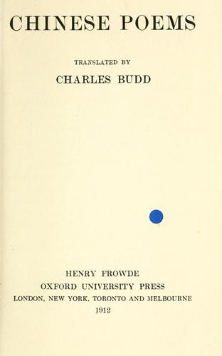 Cover of Chinese Poems