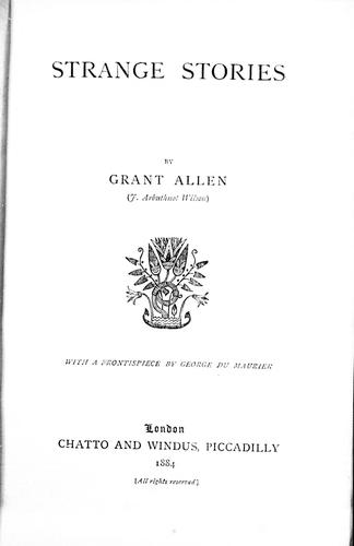Cover of Strange Stories