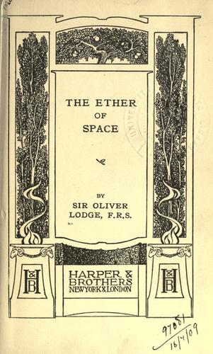 Cover of The Ether of Space
