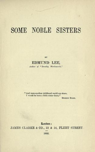 Cover of Some Noble Sisters