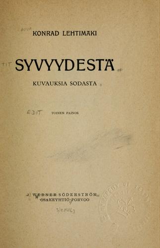 Cover of Syvyydestä