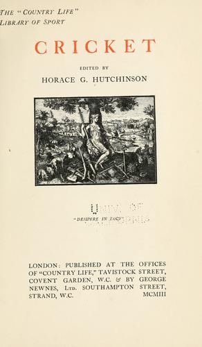 Cover of Cricket