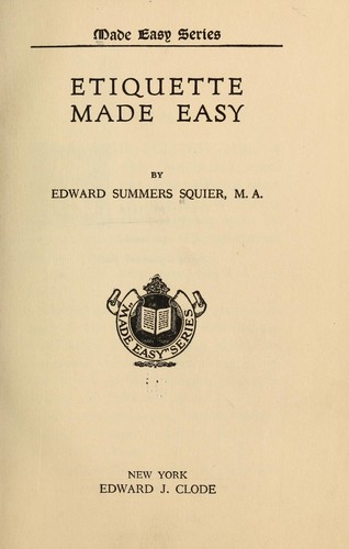 Cover of Etiquette Made Easy