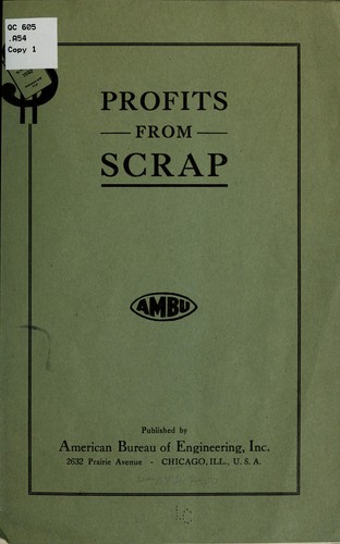 Cover of Profits from scrap