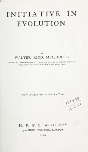 Cover of Initiative in Evolution