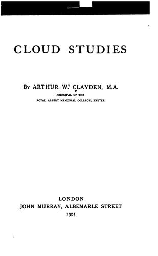 Cover of Cloud Studies