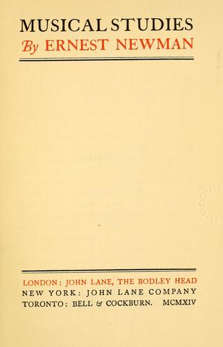 Cover of Musical Studies