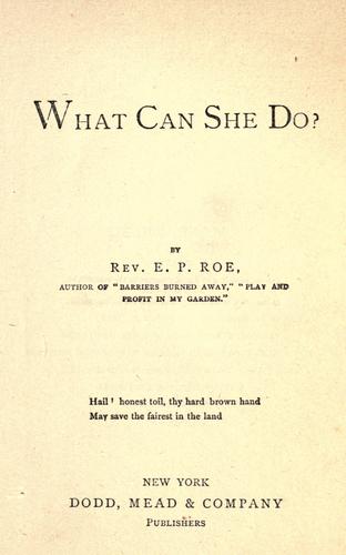 Cover of What Can She Do?