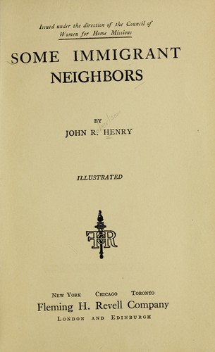 Cover of Some Immigrant Neighbors