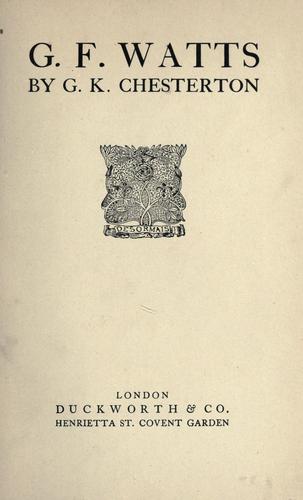 Cover of G. F. Watts