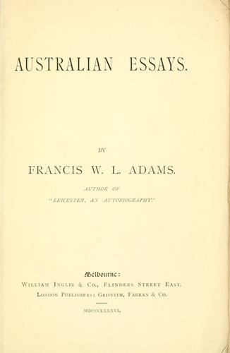 Cover of Australian Essays