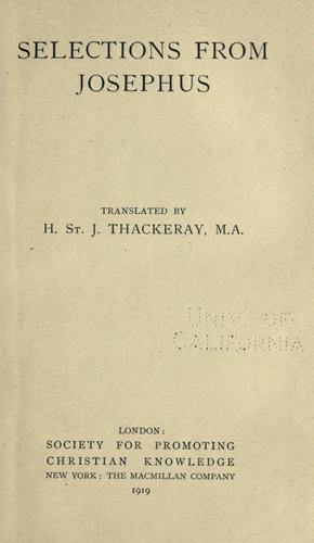 Cover of Selections From Josephus
