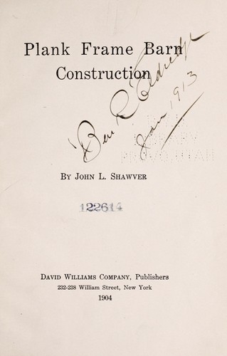 Cover of Plank Frame Barn Construction