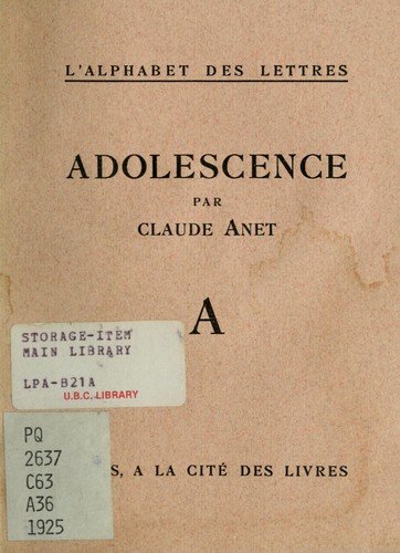 Cover of Adolescence