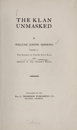 Cover of The Klan Unmasked