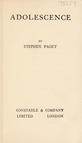 Cover of Adolescence
