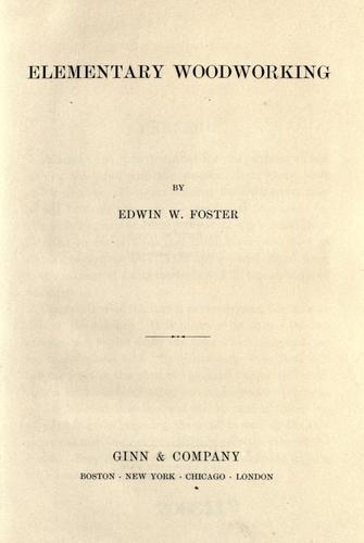 Cover of Elementary woodworking