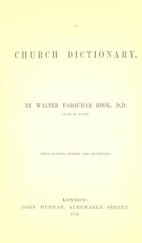 Cover of A church dictionary