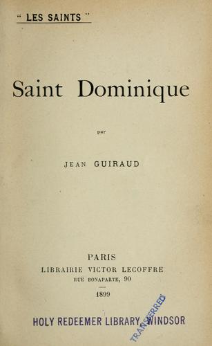 Cover of Saint Dominique