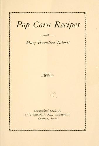 Cover of Pop corn recipes