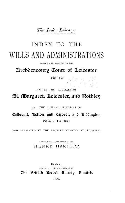 Cover of The Index Library
