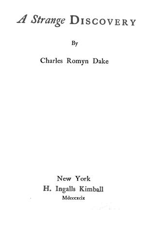Cover of A strange discovery