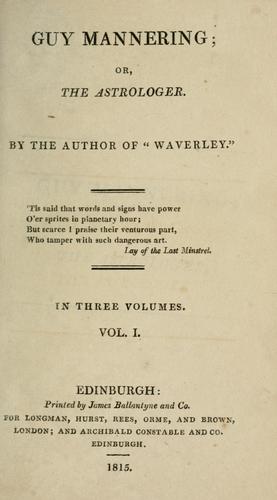 Cover of Guy Mannering