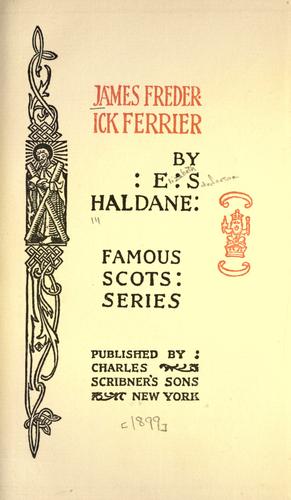 Cover of James Frederick Ferrier