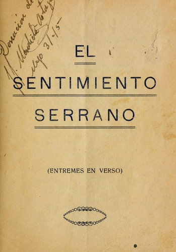 Cover of El sentimiento serrano