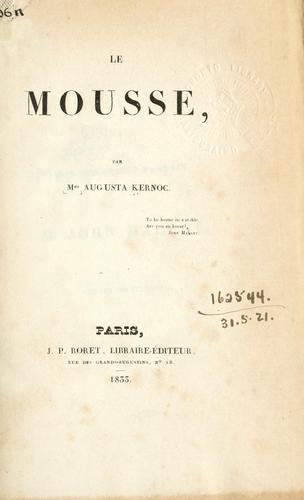 Cover of Le Mousse