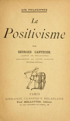 Cover of Le Positivisme