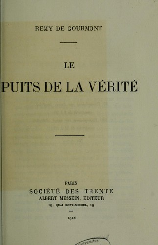 Cover of Le Puits de la vérité