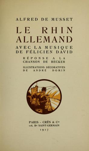 Cover of Le Rhin allemand
