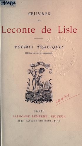 Cover of Poèmes tragiques