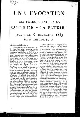 Cover of Une évocation
