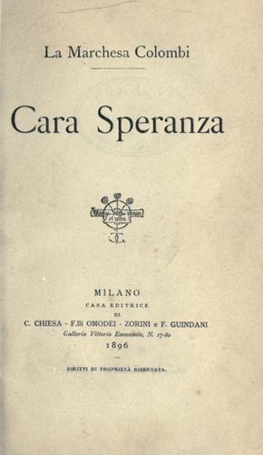 Cover of Cara Speranza