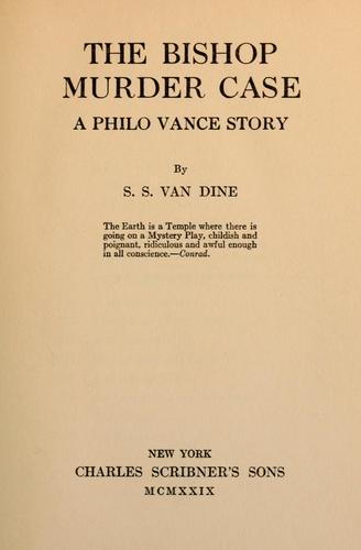 Cover of The Bishop murder case